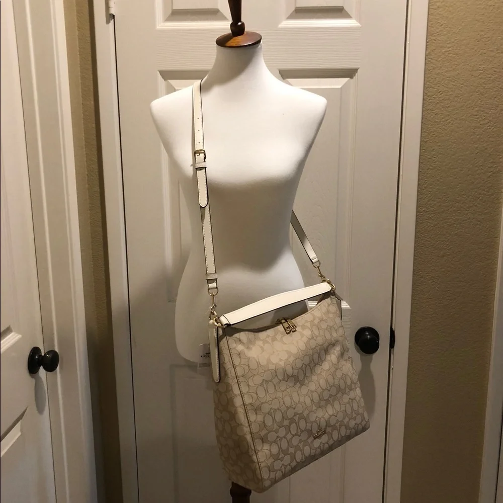 Coach Signature Celeste Convertible Hobo, Two Way Bag #F58327 NWT 2017